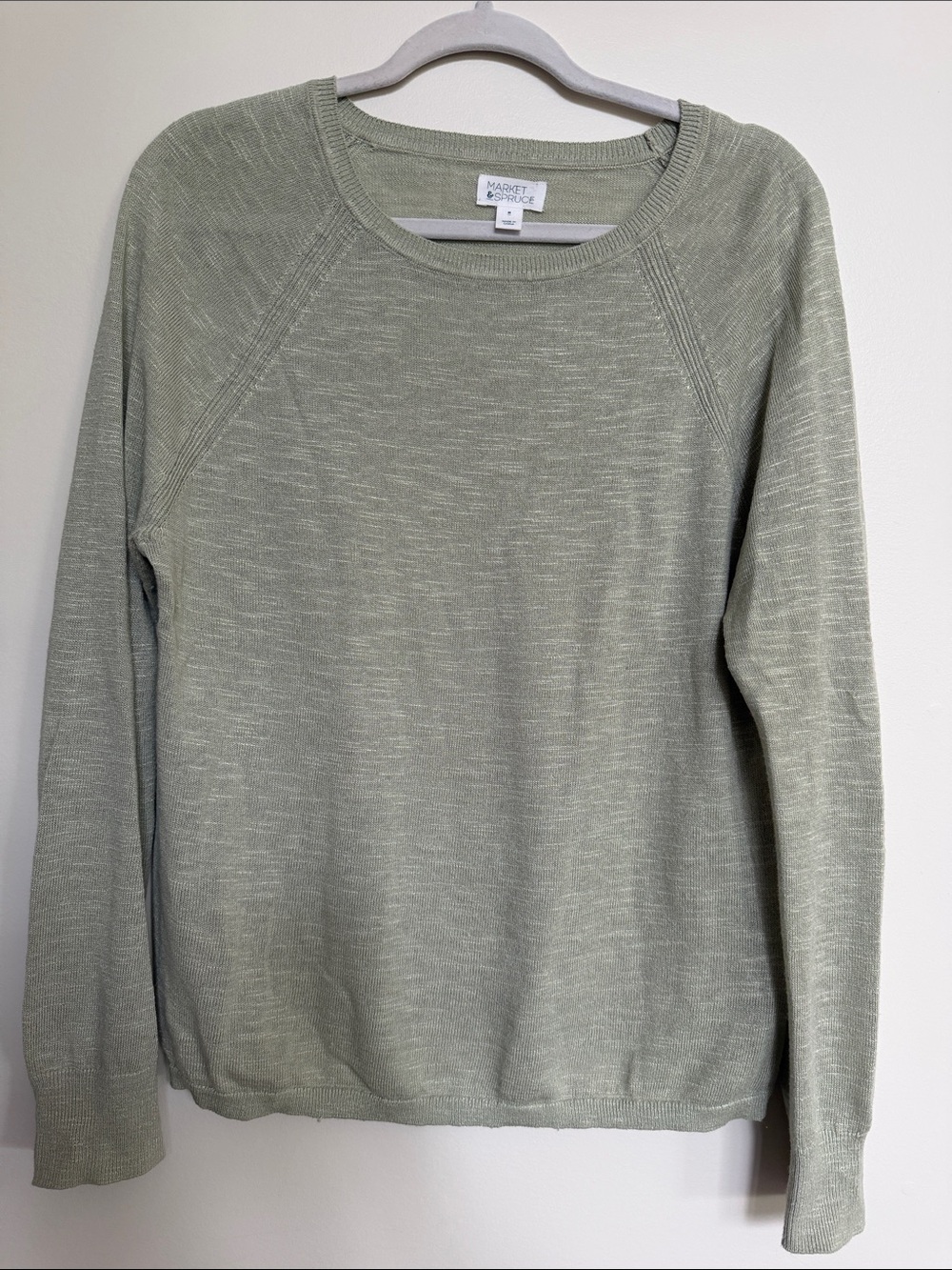 Market & Spruce Light Olive Crewneck Sweater